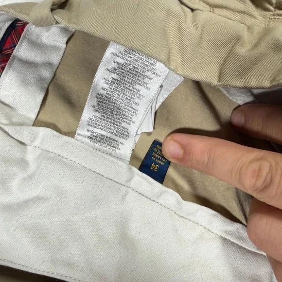 Polo Golf Ralph Lauren Mens Cotton Twill Stretch Khaki Shorts Size 34 - Picture 7 of 12